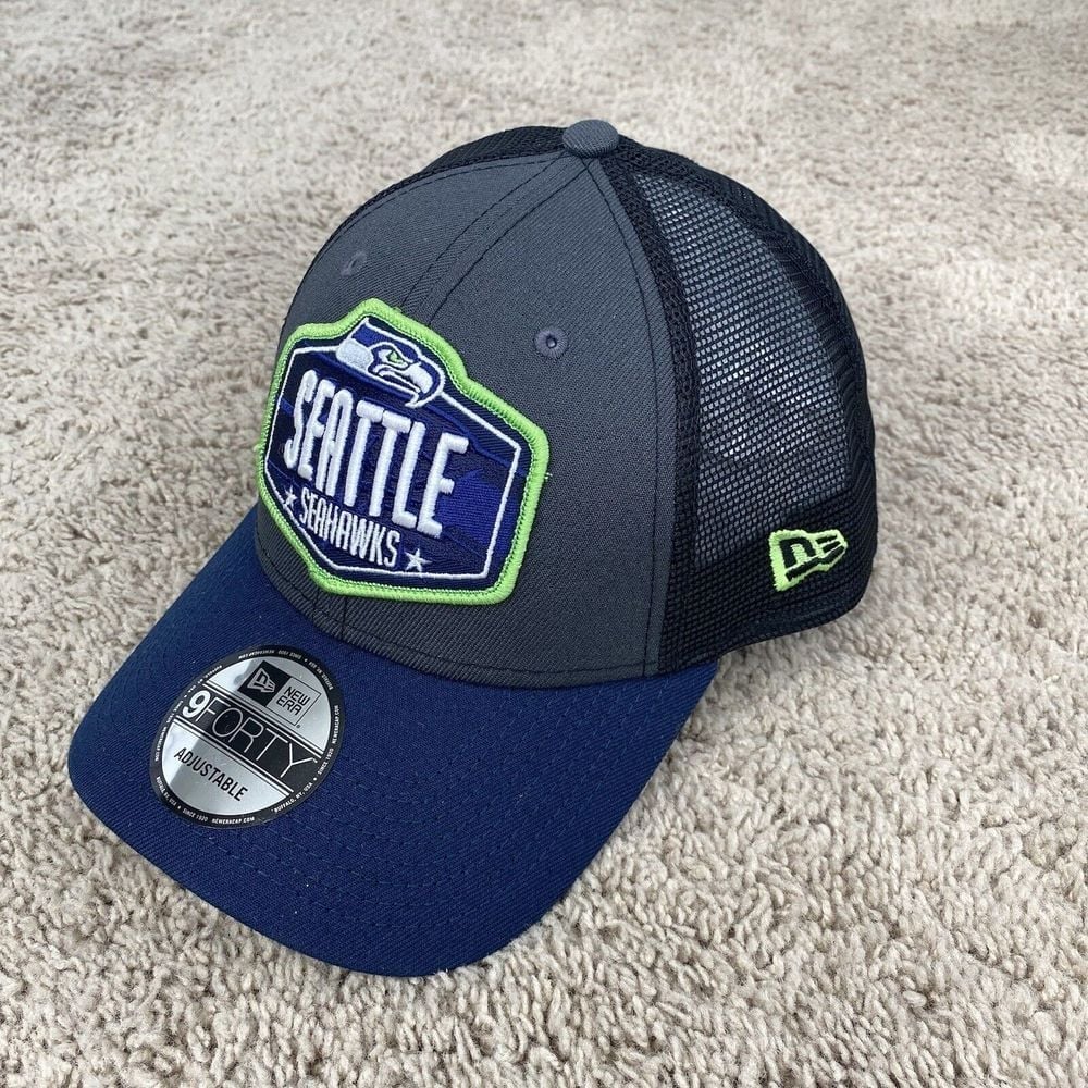 Seattle Seahawks New Era 9Forty Hat 2021 NFL Draft Snapback Graphite Navy Cap