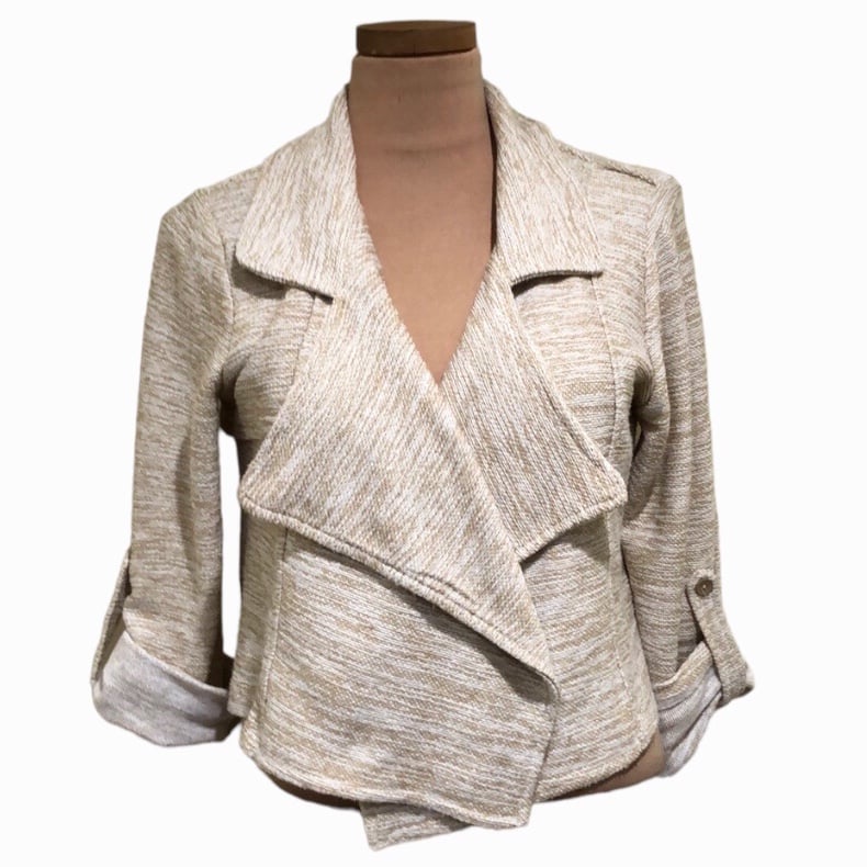 Anthropologie Dolan Moto Jacket Size Small Tan Space Dye Knit