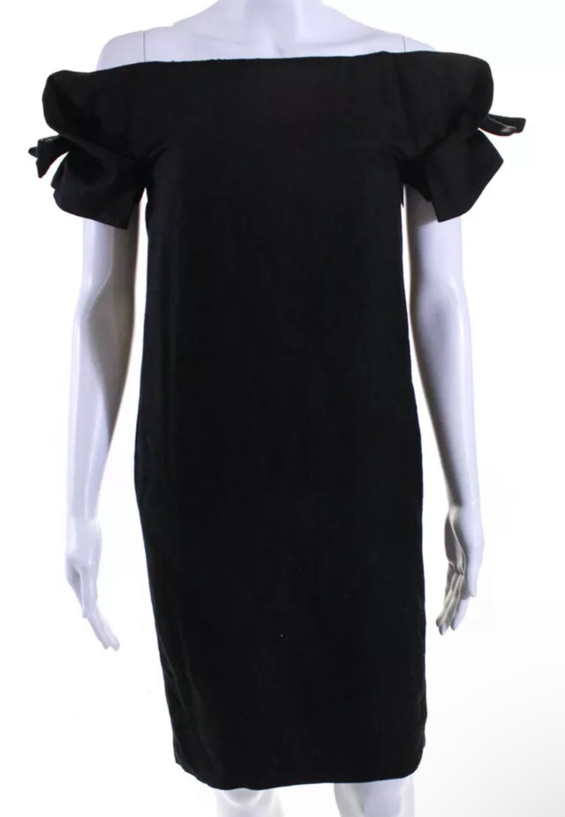 Gucci Silk Bow Short Sleeves Dress Black Size EUR 38