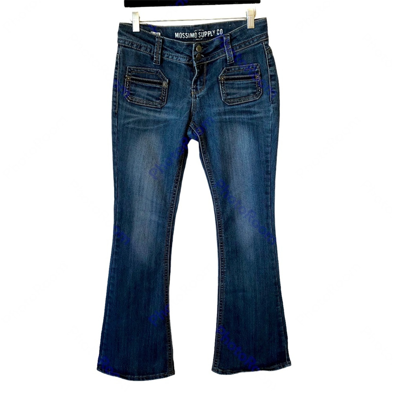 Y2K 90s Mossimo Flare Midrise Jeans Boho Festival Hippie Womens 29 Woodstock