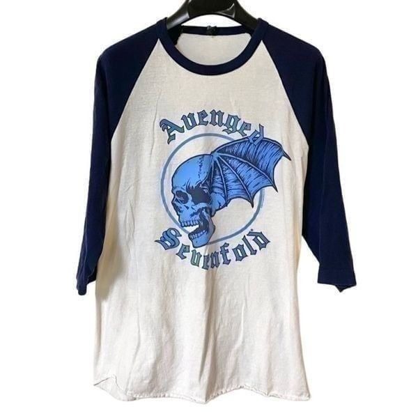 Avenged Sevenfold A7X Women’s Unisex Blue|White Nashville 2018 Tour Shirt Sz M