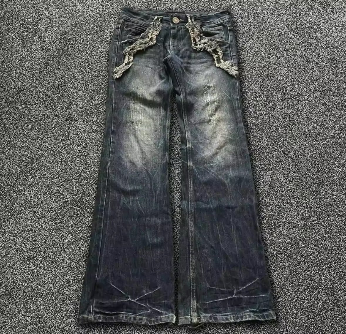 Dark blue flare jeans