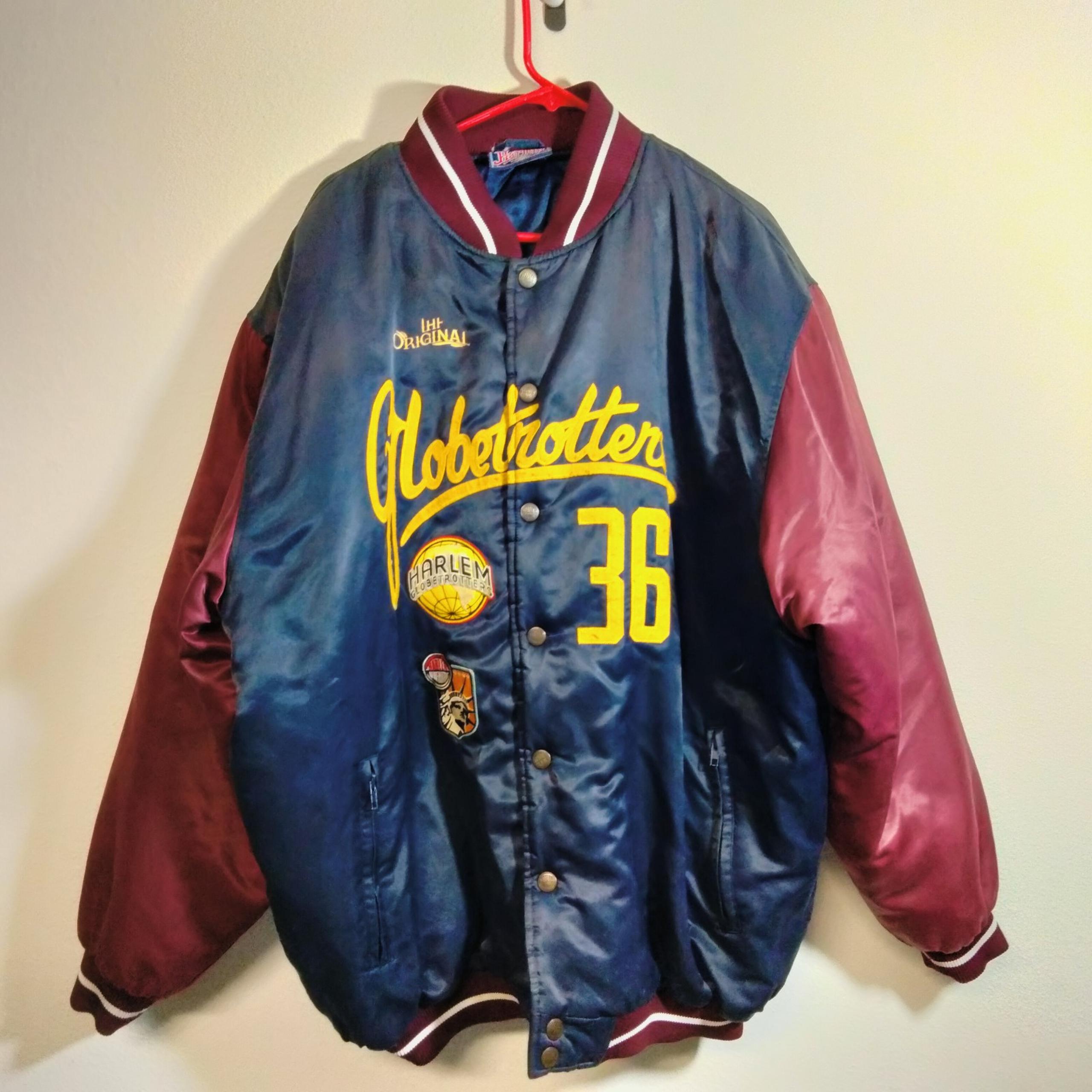 Platinum Fubu 90s Harlem Globetrotters Varsity Jacket