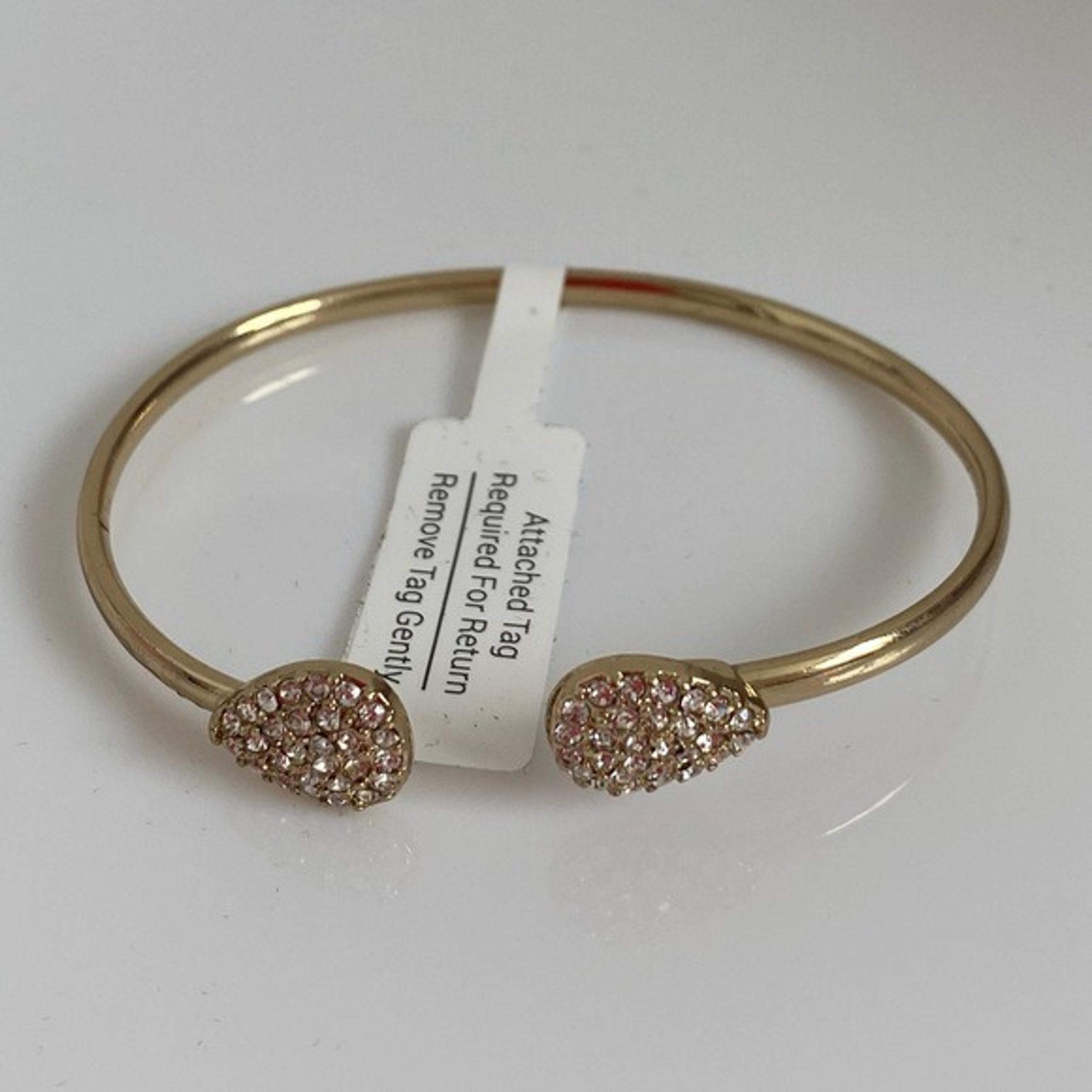 BaubleBar Gold Pavé Crystal Teardrop Adjustable Cuff Bracelet NEW