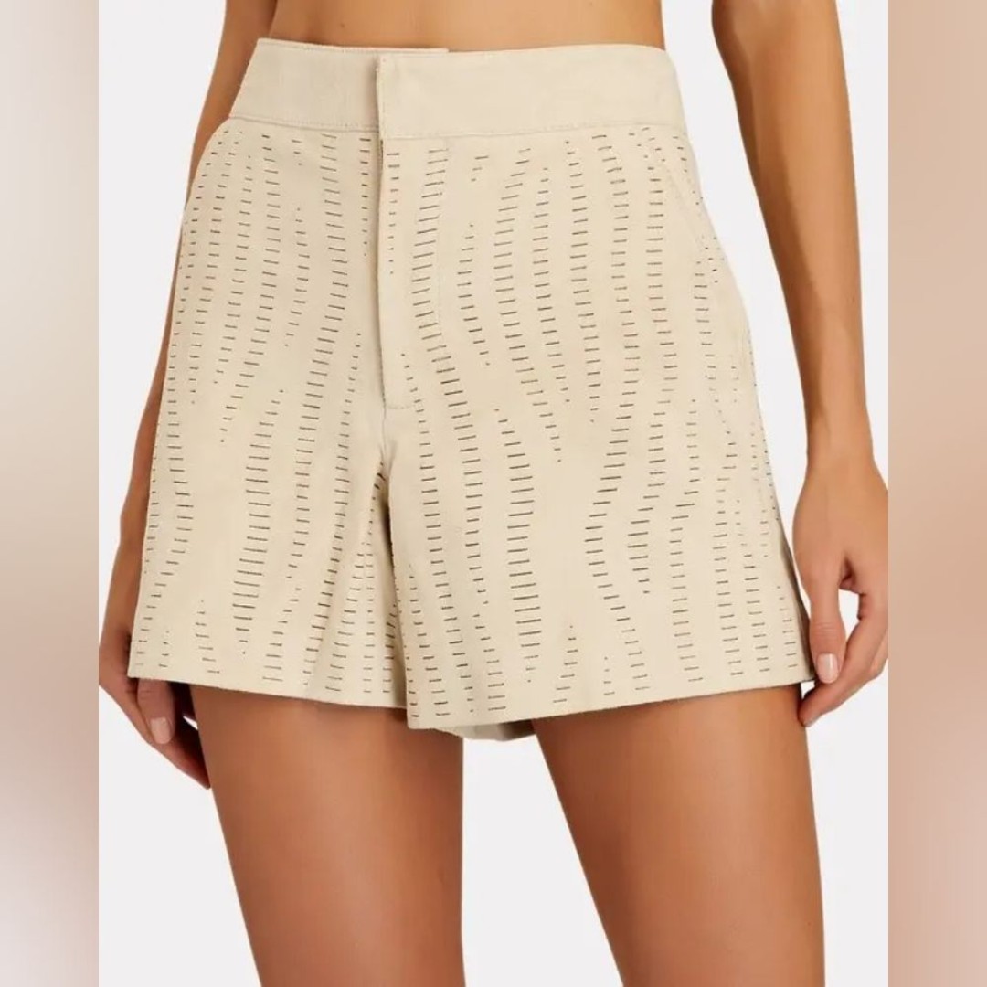 NWT RETROFETE MADDIE LASER CUT SUEDE SHORTS SIZE XS