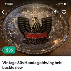 Vintage 80s Honda golwing belt buckle