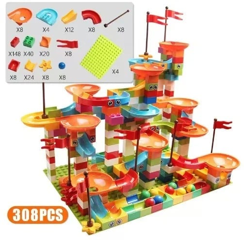 Marble Race Run Blocks Maze Ball Track Toy Compatible city Building Blocks