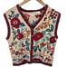 The Eagles Eye Sweater Vest Womens Sz M Floral Embroidered Granny Country Vtg