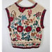 The Eagles Eye Sweater Vest Womens Sz M Floral Embroidered Granny Country Vtg