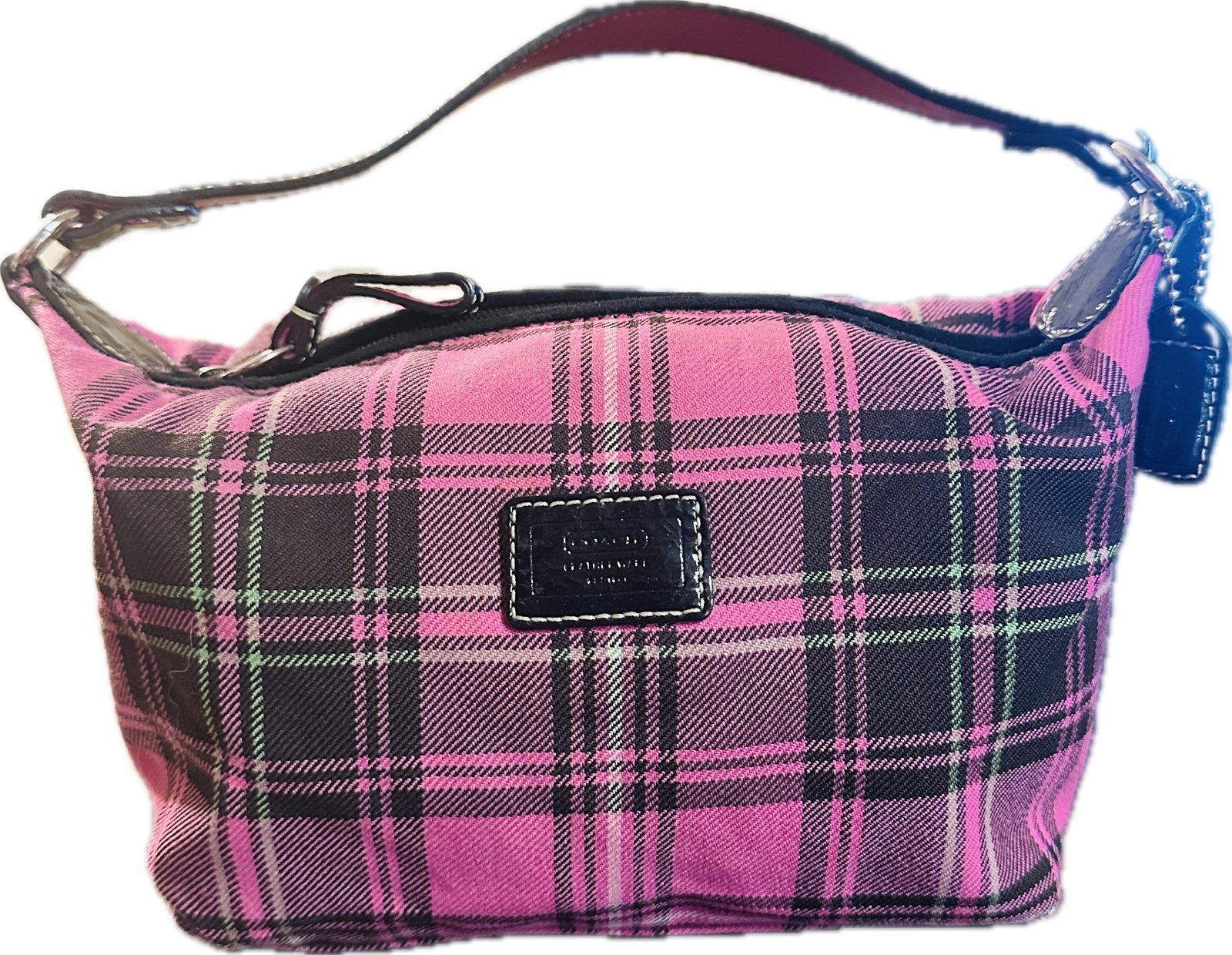 Coach Black and Pink Plaid MINI Bag Y2K Vintage