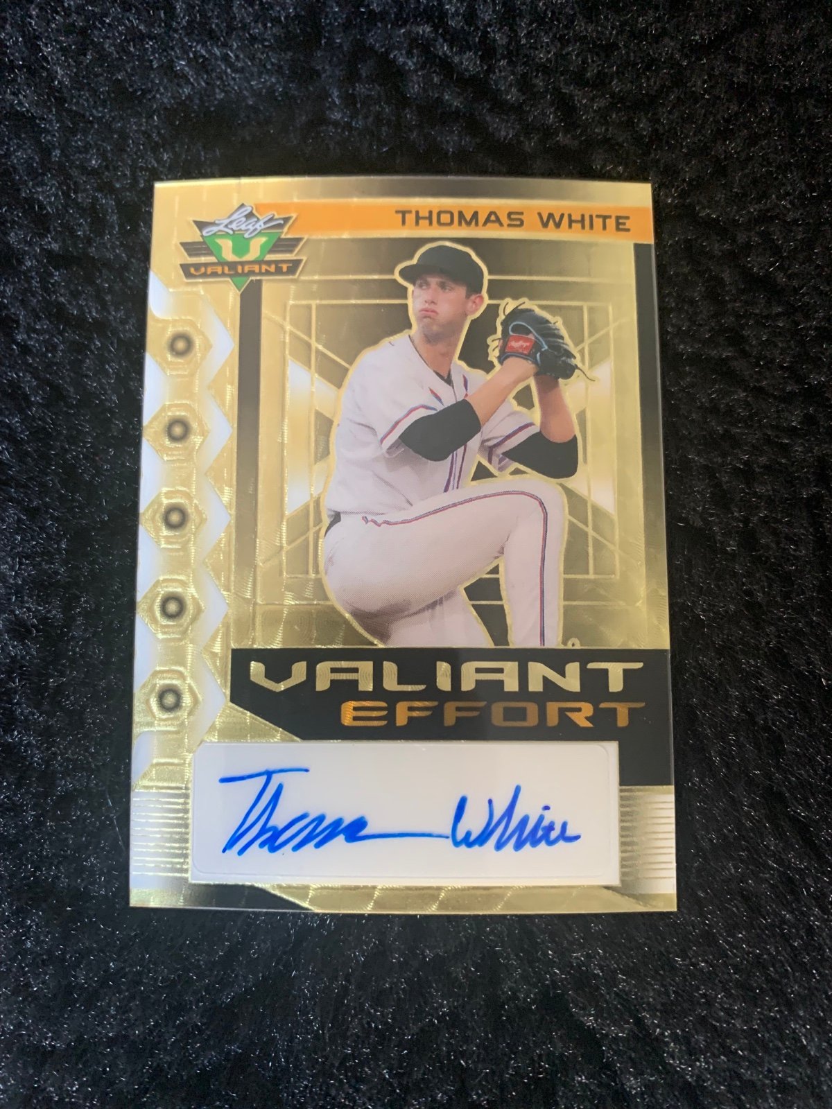 Thomas White 2023 Leaf Valiant certified autograph rookie card Gold Vinyl 1/1