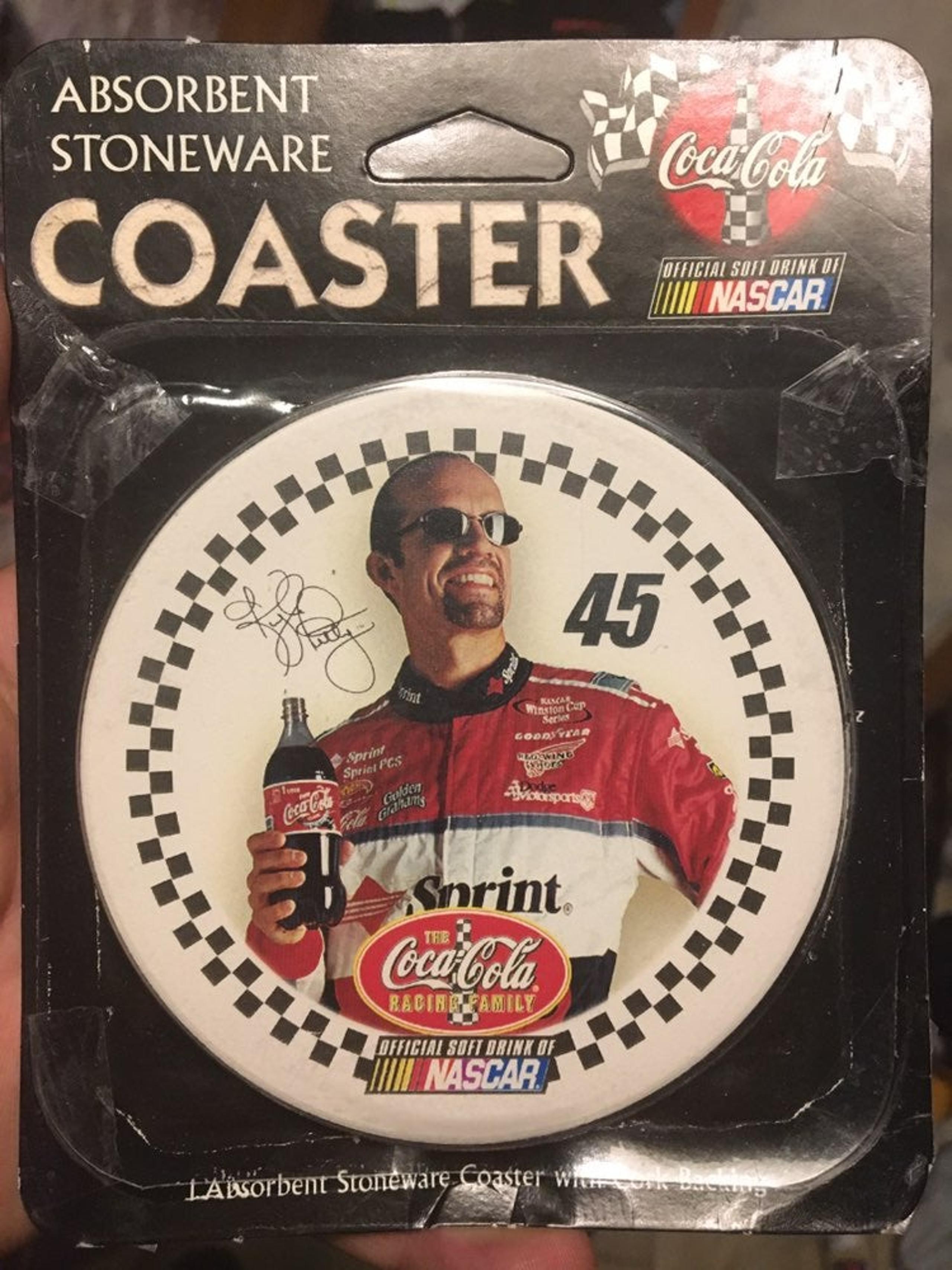 Vintage 2001 Nascar Kyle Petty 45 Coca Cola Stone Coaster