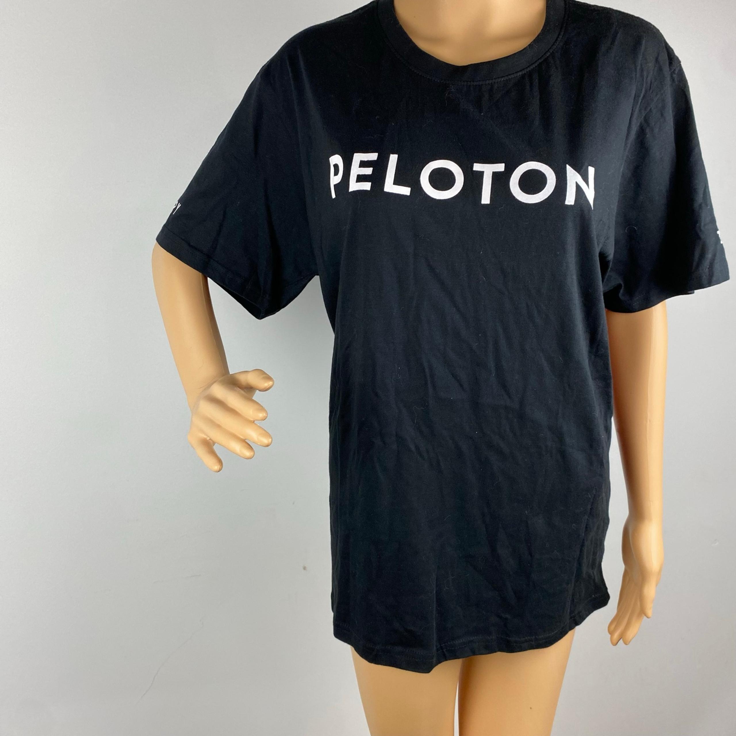 Peloton Womens Large Black Short Sleeve T-Shirt Spell-Out Pre-shrunk