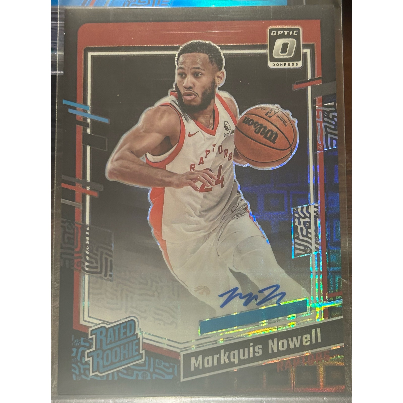 2023-24 Optic Markquis Nowell Rookie Auto Black Pandora /25 SSP Toronto Raptors