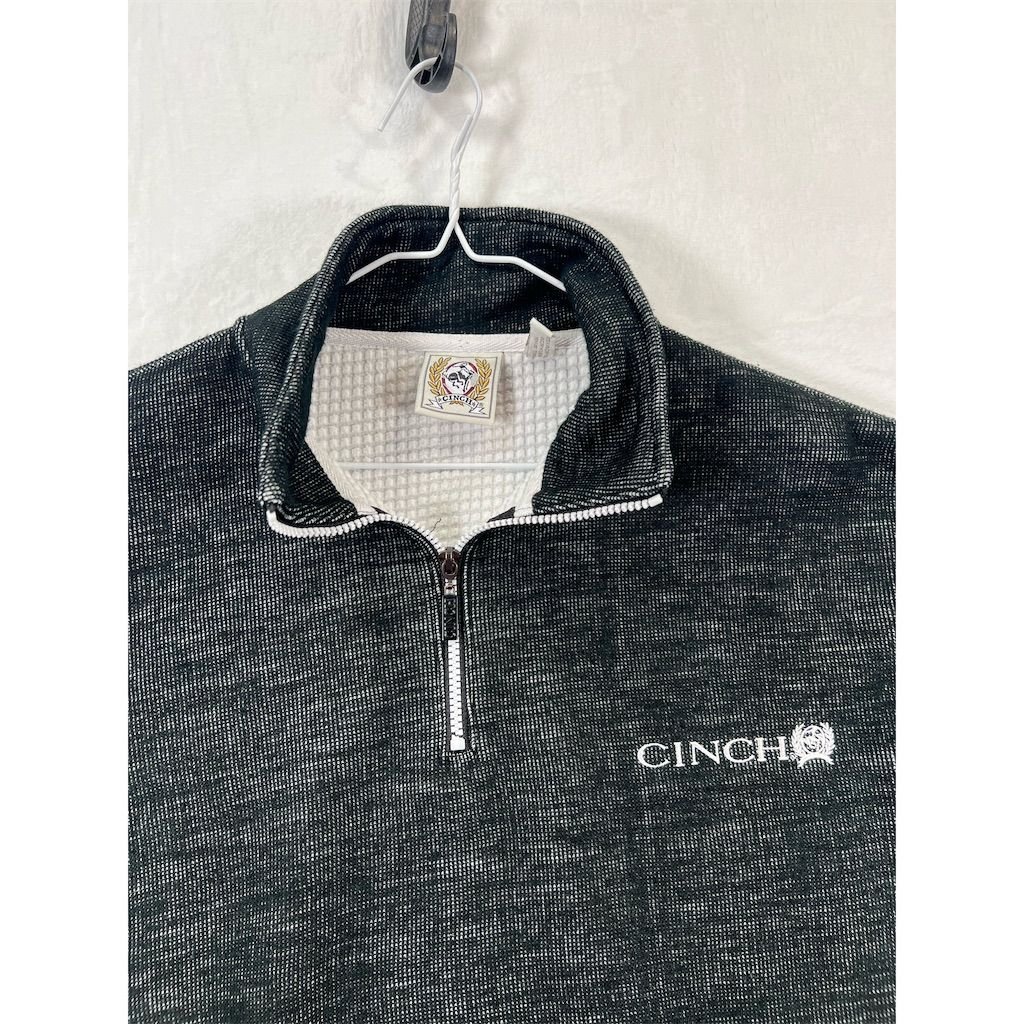 Cinch Men's Gray 1/4-Zip Pullover Sweatshirt Size L Casual Long Sleeve