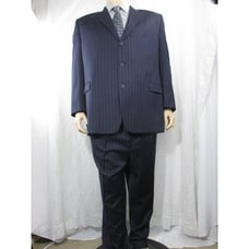 Mens Blue Pinstripe Blue Two Piece Suit Pockets Lined