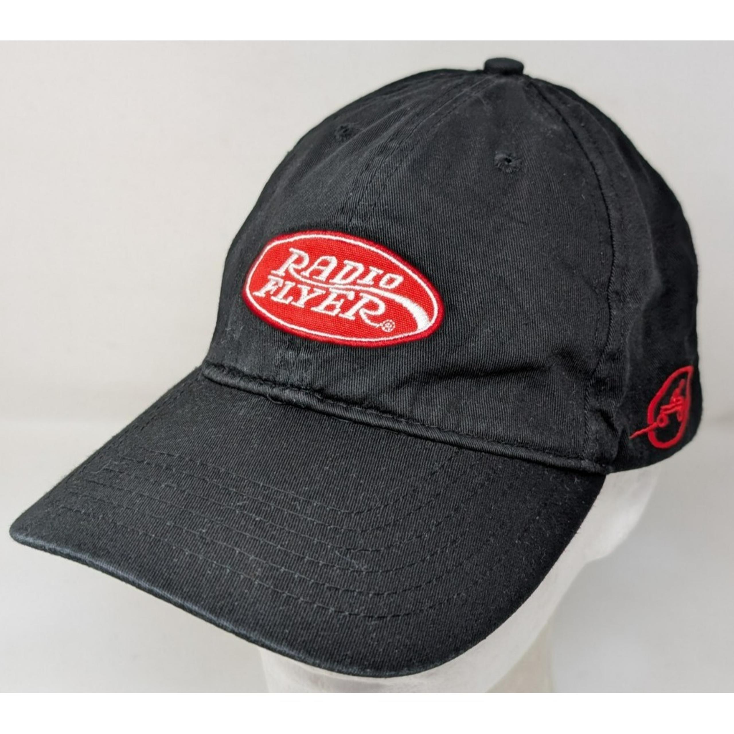 Radio Flyer Baseball Strapback baseball Hat Golf Cap Logo Black Red Wagon VTG