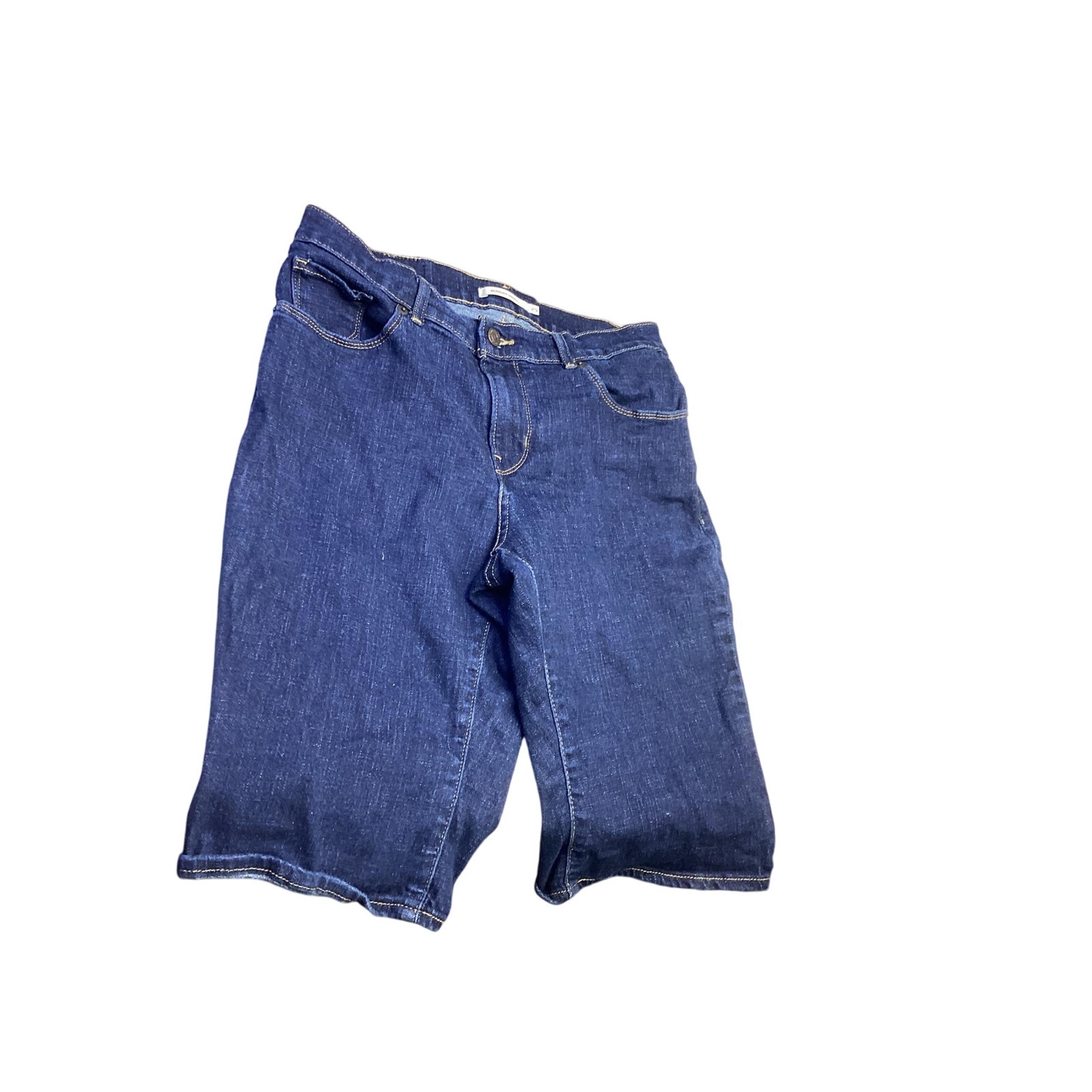 Bermuda Shorts Women's Dark Blue Wash Denim Long Shorts Size 29