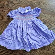 Baby Girl Purple Smocked Floral Petit Ami Dress, 12 Months