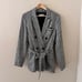 Reformation Rae Gingham Black White Linen Belted Blazer S