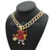 Hip Hop Iced Kool Aid Man Money Bag & 18 Full Iced Cuban Choker Chain Necklace