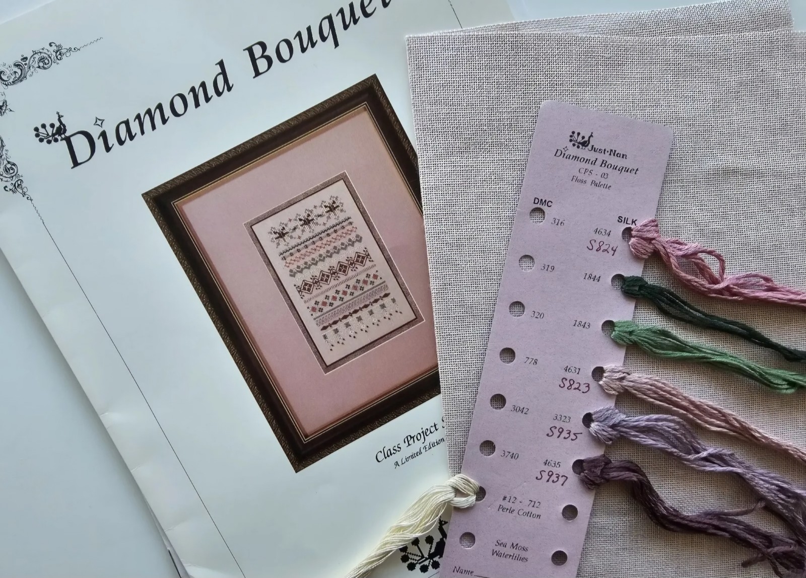 Just Nan Diamond Bouquet Embroidery Cross Stitch Kit Class Project Series