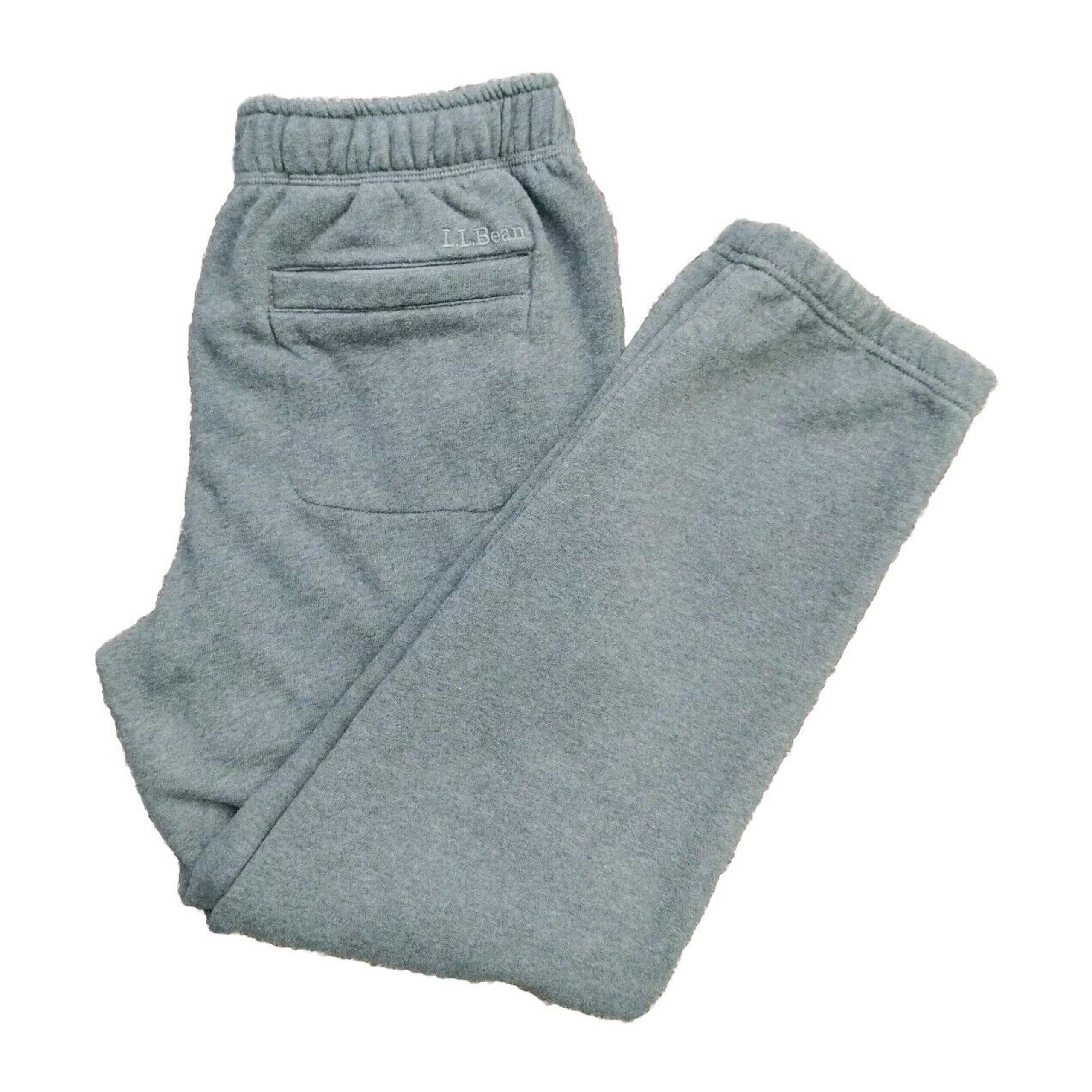 LL Bean Sweatpants Mens Medium Zip Fly Gray Athletic Zipper Pocket Casual 508146