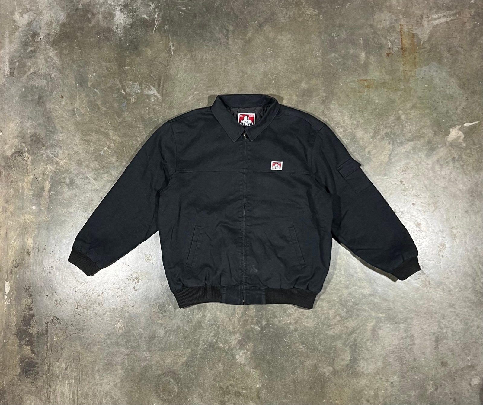 Ben Davis Black Bomber Jacket Quilted Lined