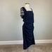 Betsy & Adam Women's Cocktail Dress Size 14 Blue Beaded Short Sleeve Midi Sheath