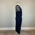 Betsy & Adam Women's Cocktail Dress Size 14 Blue Beaded Short Sleeve Midi Sheath