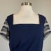 Betsy & Adam Women's Cocktail Dress Size 14 Blue Beaded Short Sleeve Midi Sheath