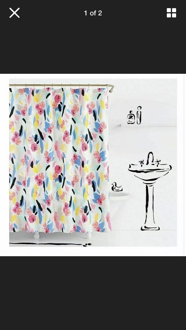 Kate Spade Paintball floral shower curta