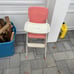 VTG 1950s AMSCO Doll-E 28” High Hi Chair Blue W/ Footrest & Cream Lift Top Tray
