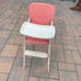 VTG 1950s AMSCO Doll-E 28” High Hi Chair Blue W/ Footrest & Cream Lift Top Tray