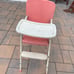 VTG 1950s AMSCO Doll-E 28” High Hi Chair Blue W/ Footrest & Cream Lift Top Tray
