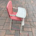 VTG 1950s AMSCO Doll-E 28” High Hi Chair Blue W/ Footrest & Cream Lift Top Tray