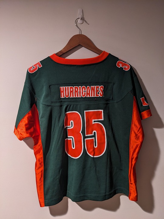 Vintage Y2K Miami Hurricanes College Football Starter Green Youth X-Large Jersey