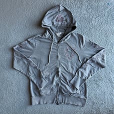 Vintage Y2K Grey Vertigo Paris Full Zip Hoodie Size Large