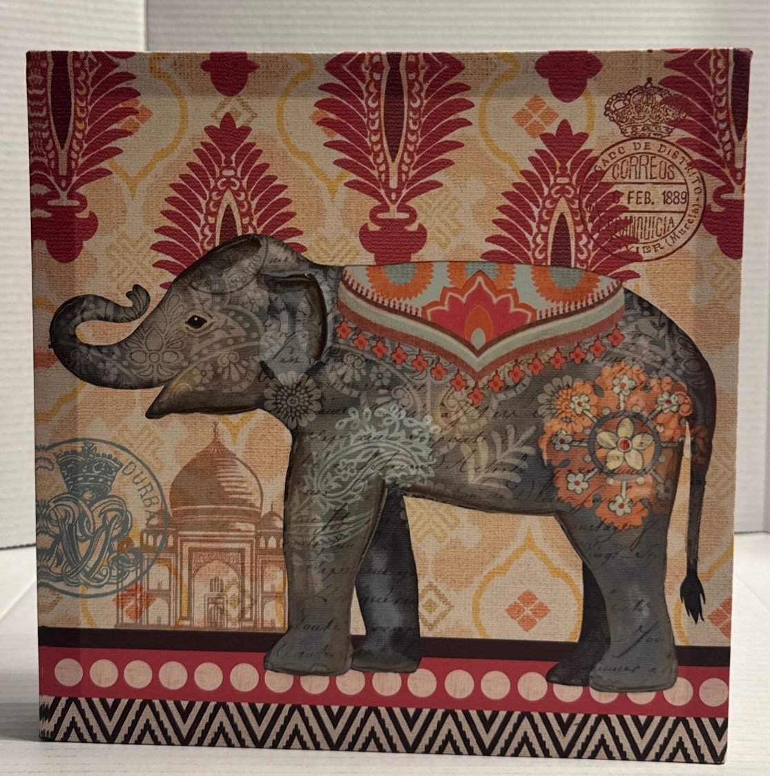 Elephant canvas wall art, set of two