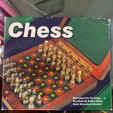 Chessboard game, miniature and perfect for the traveling person.