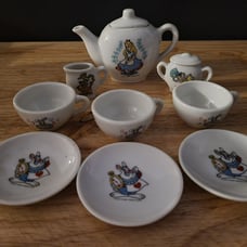 1970s/1980s Walt Disney World Miniature Porcelain Tea Set Near Mint