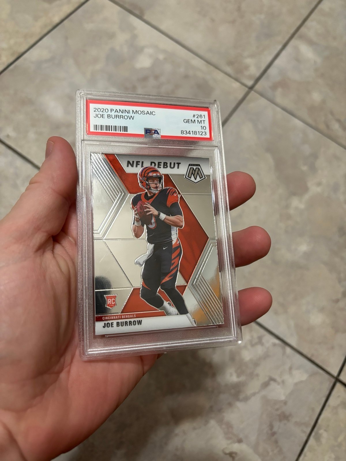 2020 Panini Mosaic Joe Burrow Rookie Card PSA 10 Gem Mint RC Flawless Bengals