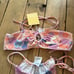 Charlie Holiday Floral Bikini Sz M NEW Bandeau Tanga Tie Bottom