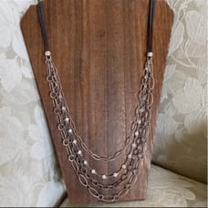 Silpada N2302 Layered Sterling Silver and CZ Necklace