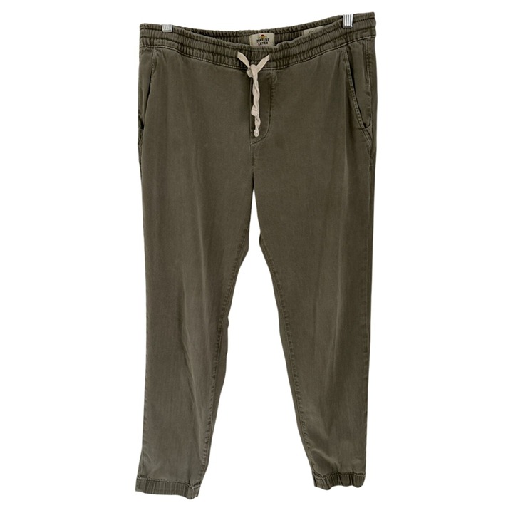 Marine Layer Mens Large Tapered Jogger Pants Elastic Waist Stretch Sage Green