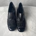Helle Comfort Crocodile Embossed Patent Leather Heeled Shoes, Sz. 9.5 women