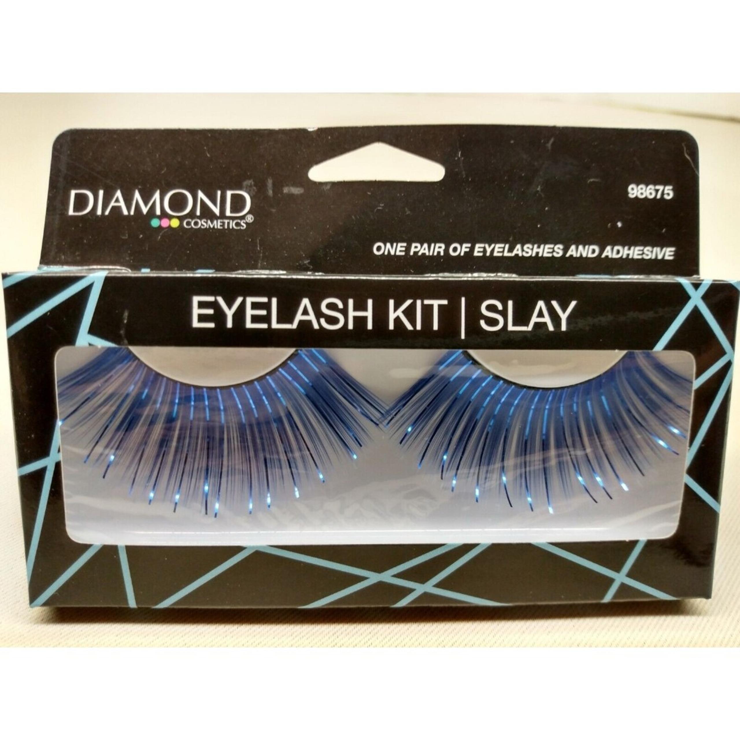 Eyelashes Metallic Blue Adhesive Included Eye Lash Costume Wear Halloween