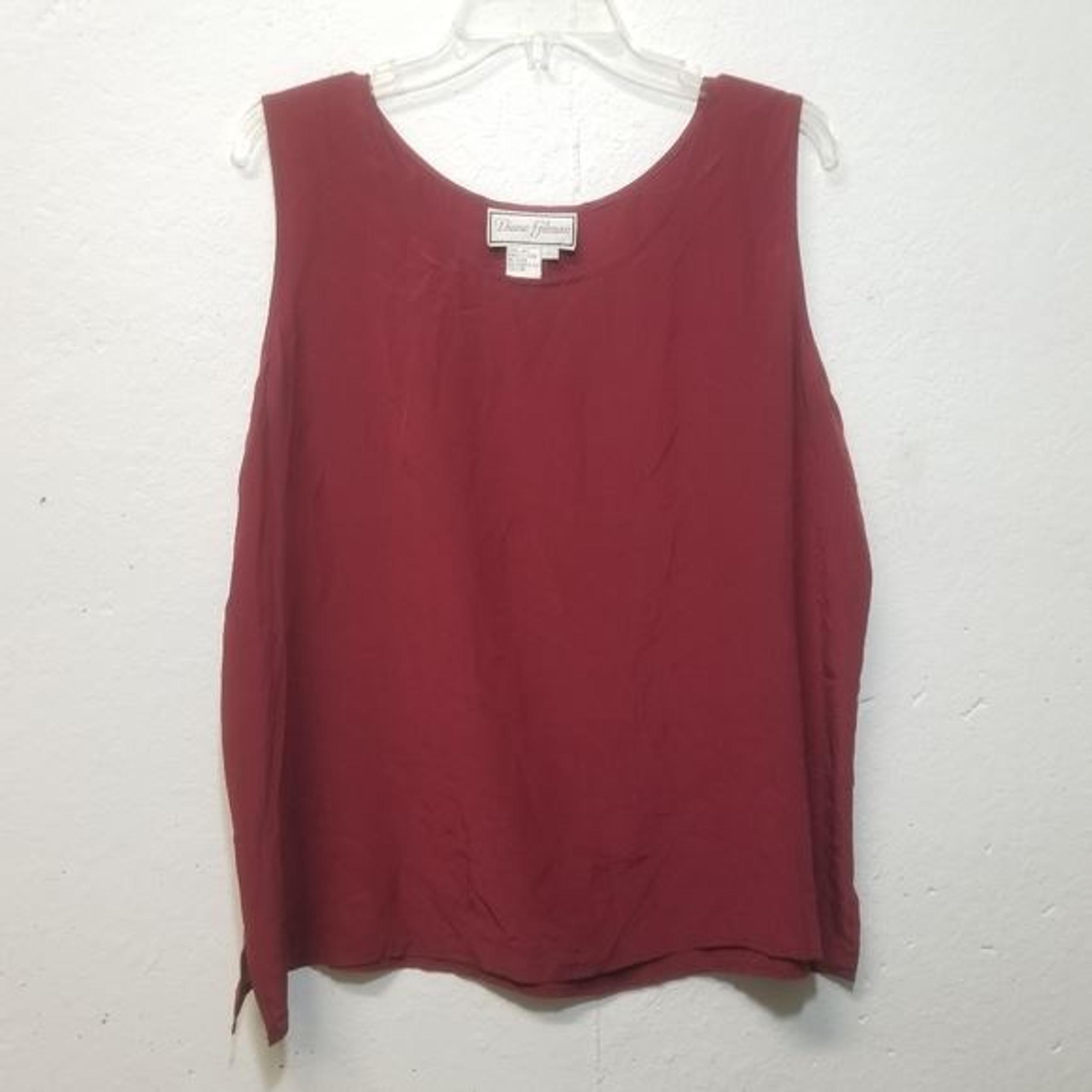 DIANE GILMAN Silk Red SemiSheer Top