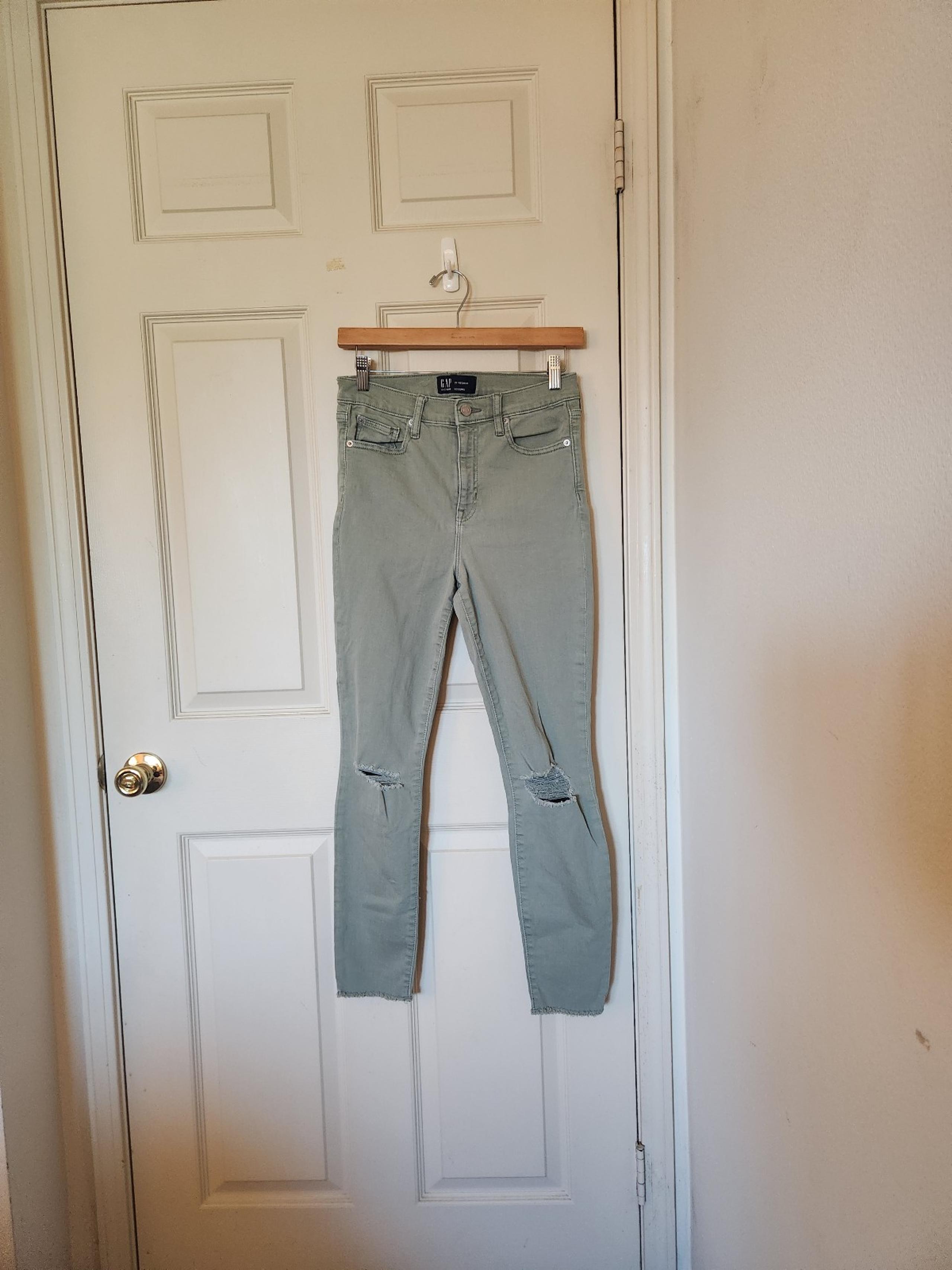 Gap denim legging jegging regular light green distressed jeans