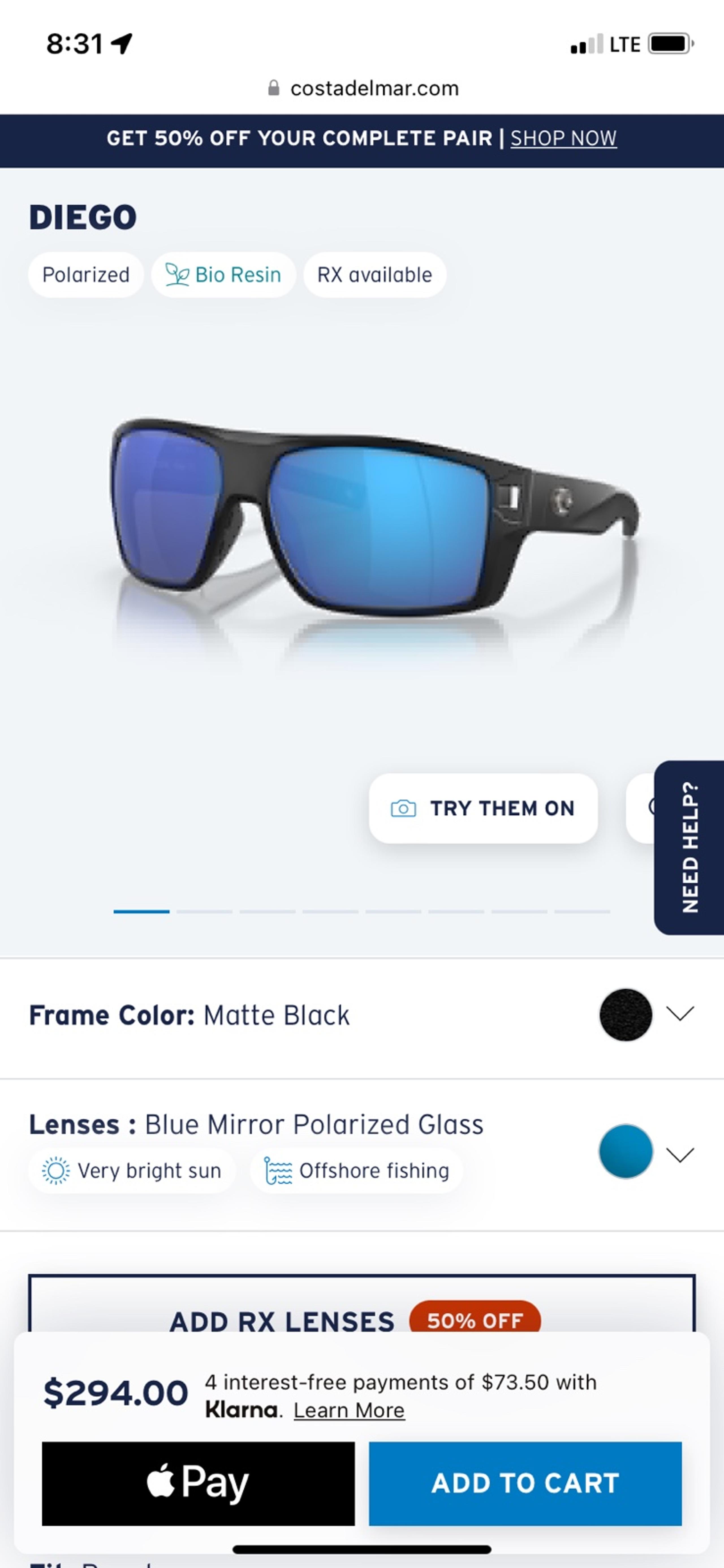 Costa Diego mens sunglasses